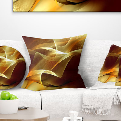 Light Yellow Abstract Fractal Design - Abstract Printed Pillow