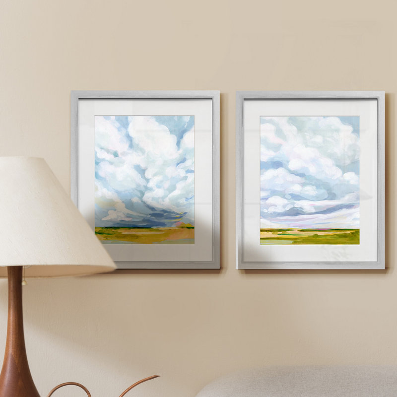 Lucid Skies I-ensemble de 2 reproductions d’art graphique encadrées sur papier