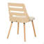 Chaise d'appoint Mid-Century moderne en bois naturel avec tissu crème-1514478336