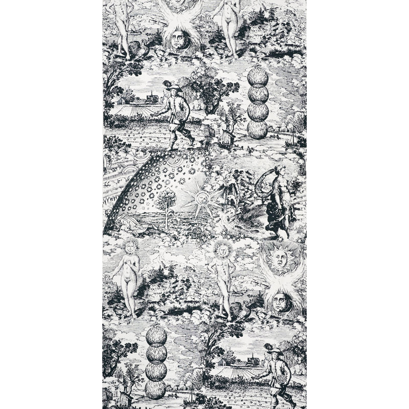 Schumacher x Johnson Hartig Modern Toile Fabric, Black