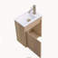 Ensemble de meuble-lavabo simple mural 16 po, lavabo en résine blanche avec porte à fermeture en douceur et tablette