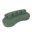 Canapé modulaire courbé moderne, canapé en chenille demi-lune minimaliste 3 places en vert pour salon, bureau, appartement