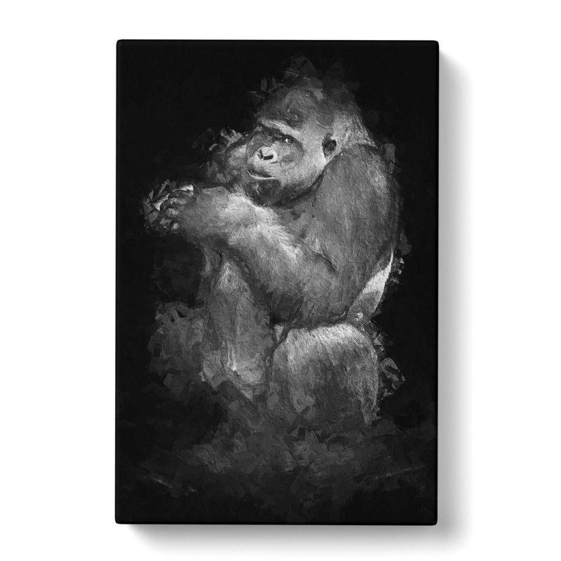 Lowland Gorilla In Abstract - Wrapped Canvas Painting, 50cm H x 35cm W x 3cm D