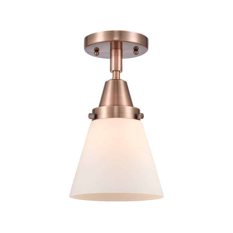 Glass Flush Mount, Led, No, Antique Copper