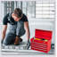 Boîte à outils en métal durable avec 4 tiroirs, coffre en acier portable, serrure à cylindre, fermeture à loquet et revêtement thermolaqué rouge pour le garage et l'extérieur-832316332
