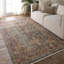 Clemente Oriental Machine Woven Polypropylene Area Rug in Red/Blue/Brown-2126997863
