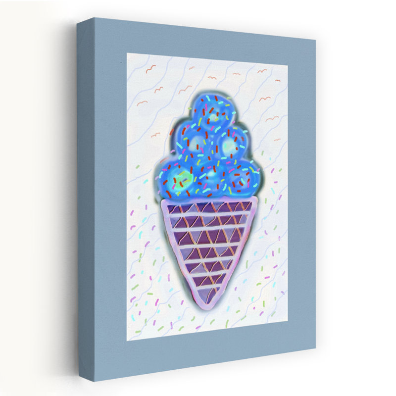 «Blue Sprinkled Ice Cream», impression d'art ludique et coloré, 18" H x 12" W