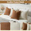 Housses de coussin en chenille à carreaux (ensemble de 4) - Housses de coussin décoratives 20 po x 20 po, douces et lavables - 2 beiges + 2 bruns pour canapé, lit, salon