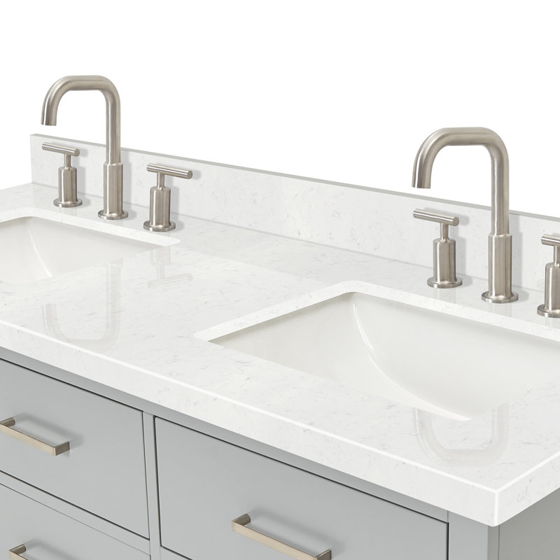 Macolm 72.25'' W Double Vanity, Gray, Brushed Nickel, 60"