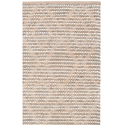 Tapis en laine / jute / coton tissé à la main Natura en naturel / gris