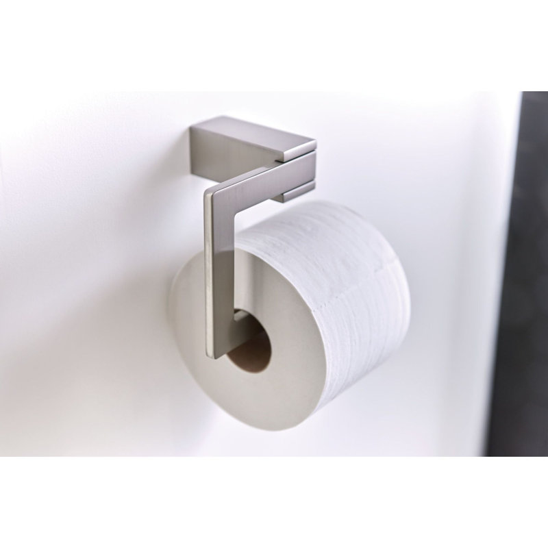 Kyvos Wall Mount Toilet Paper Holder, Brushed Nickel