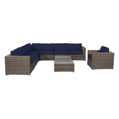 Ensemble de conversation pour 7 personnes avec coussins Eagan