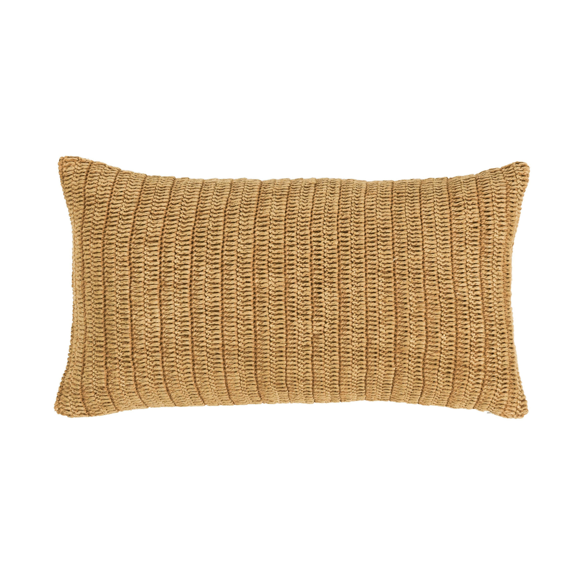 Dalenna Cotton Pillow Cover & Insert, Rectangle, 14" x 26", Honey