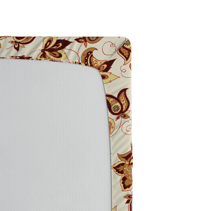Microfiber Fitted Sheet, Twin Fitted Sheet, Brown Floral