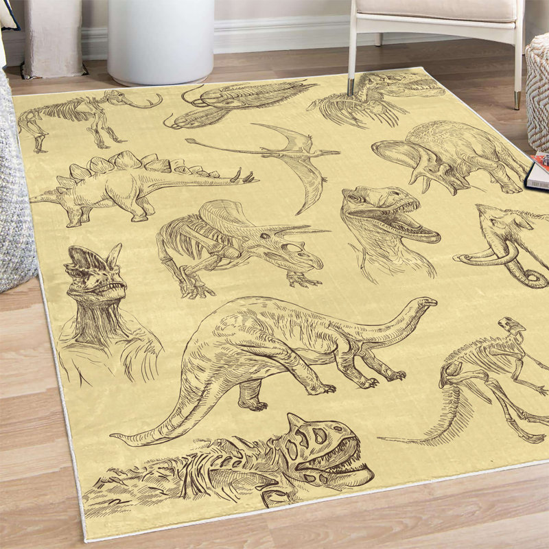 Tapis décoratif long en fibres de polyester à densité élevée Sigli, Rectangle 4 pi x 5 pi 5 po