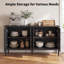 Buffet 59 po, armoire Buffet avec rangement 59 po, armoire Mid-Century moderne avec tablettes pour la cuisine, la salle à manger-395700763