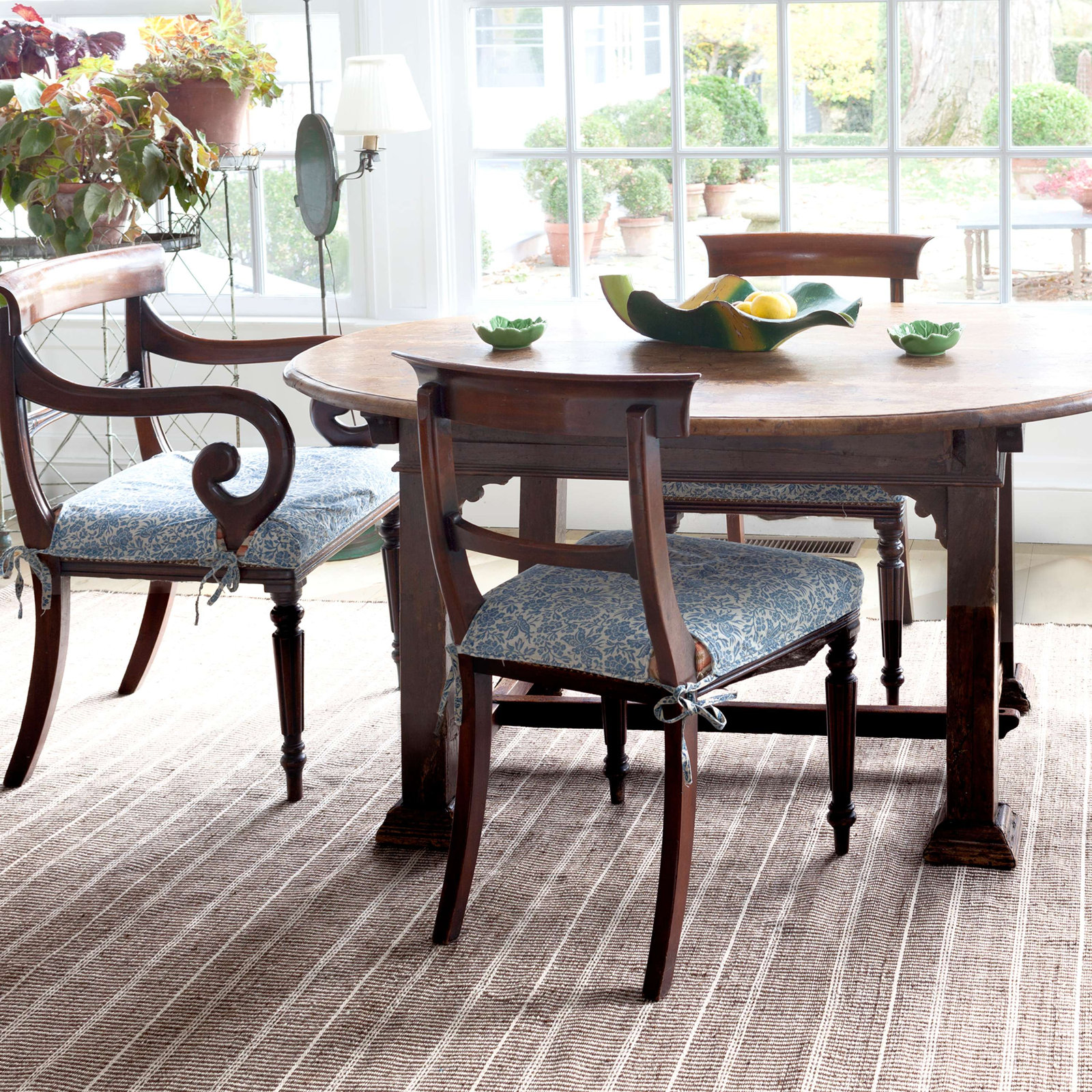 Bunny Williams Samson Oak Striped Indoor Outdoor Rug, Rectangle 9'6" x 13'6"