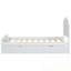 Lit plateforme simple en bois avec tête de lit et lit gigogne simple