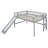 Solid Wood Full Low Loft Bed with Ladder And Slide-2097703808