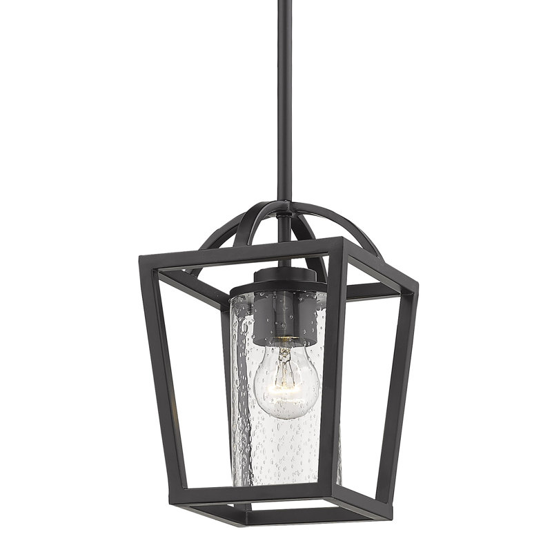 Luminaire suspendu géométrique 1 lumière Skegness, Noir mat