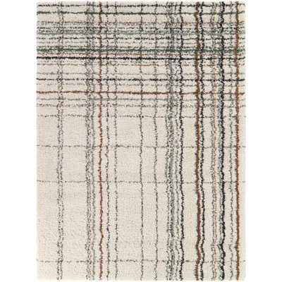 Circe Cream Abstract Striped Area Rug