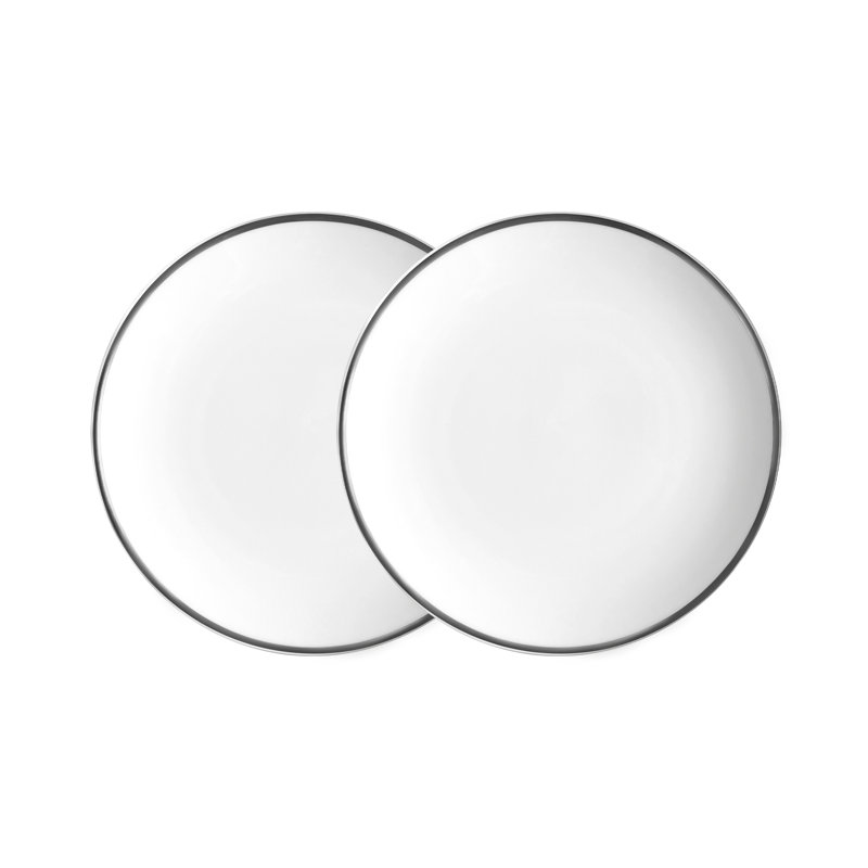 Set of 2, 6-1/2" Bread/Canape Plates, Silver