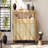 Bohemian Rattan Buffet Storage Cabinet - Solid Wood Frame, 3-Position Adjustable Shelves, No-Handle Push-To-Open-1344855374