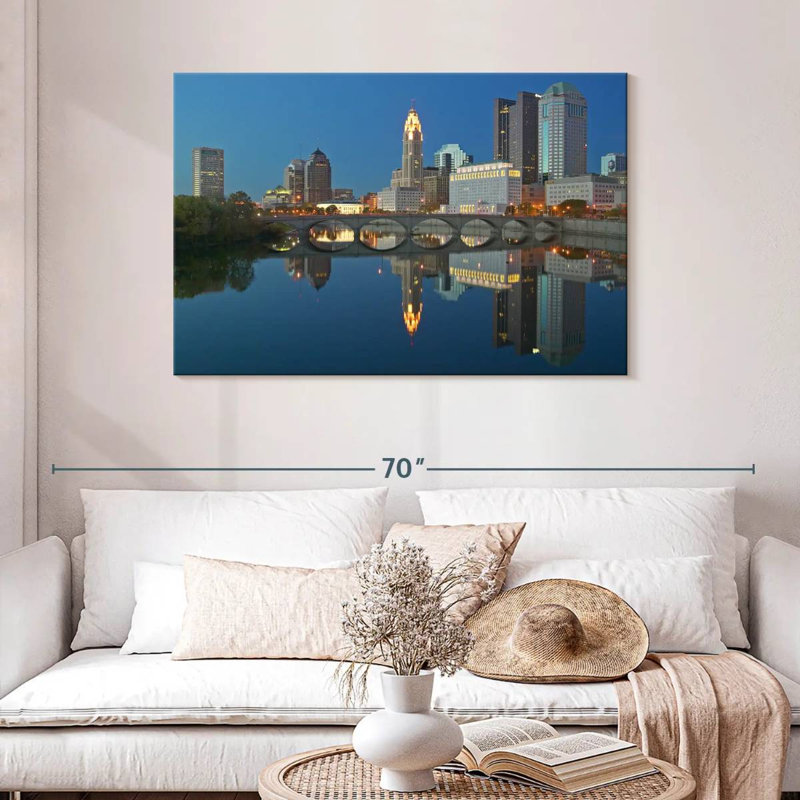Columbus Twilight Reflection, 30" H x 45" W