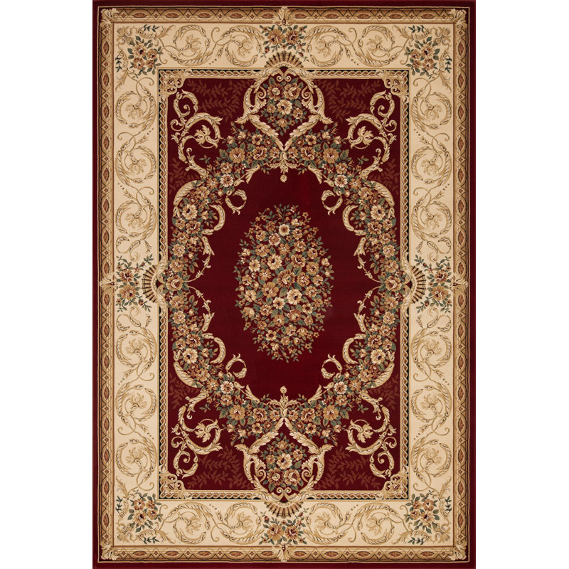 Tapis classique à motif de médaillon Gorrono Collection, Rectangle 9 pi 5 po x 13 pi 1 po