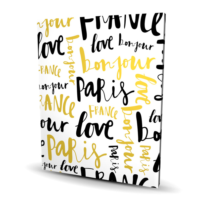 Bonjour Paris - Yellow Illustrative Canvas for Home Decor