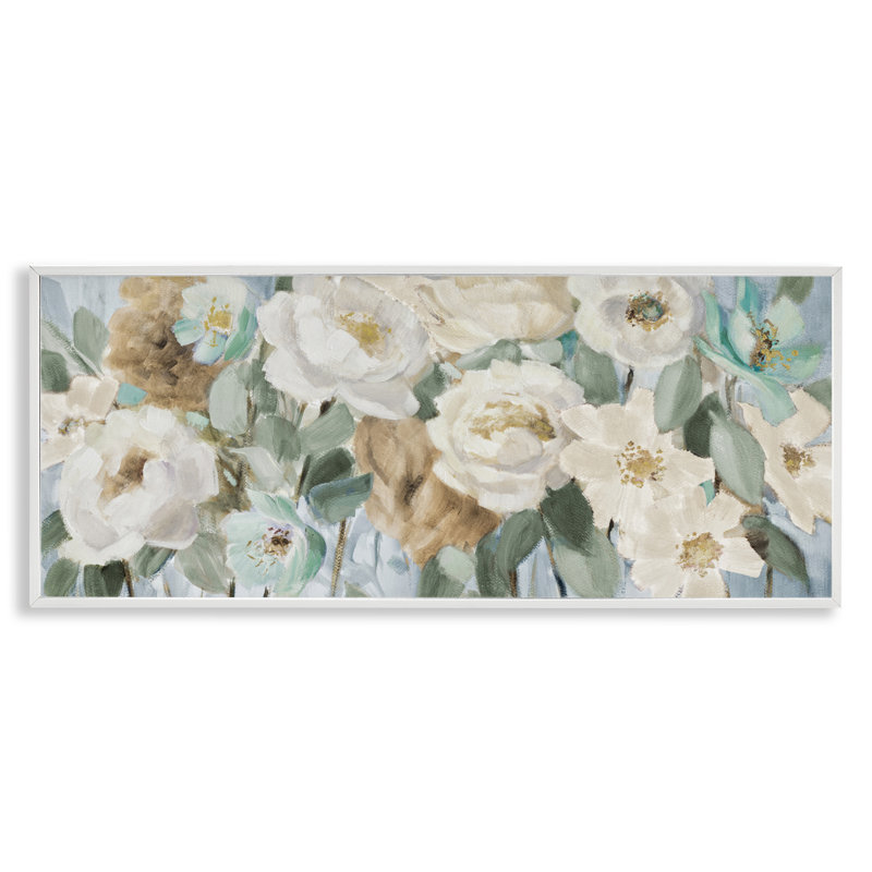 Promesse de Giverny, estampe numérique, conception de Lanie Loreth, H 13 po x l 30 po, Giclée encadrée blanc bord de mer