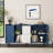 Modern Kitchen Pantry Storage Cabinet , 55" Coffee Bar Storage Cabinet with 2 Drawers, 2 Open Storage Compartment & 2 Glass Doors-2036131069