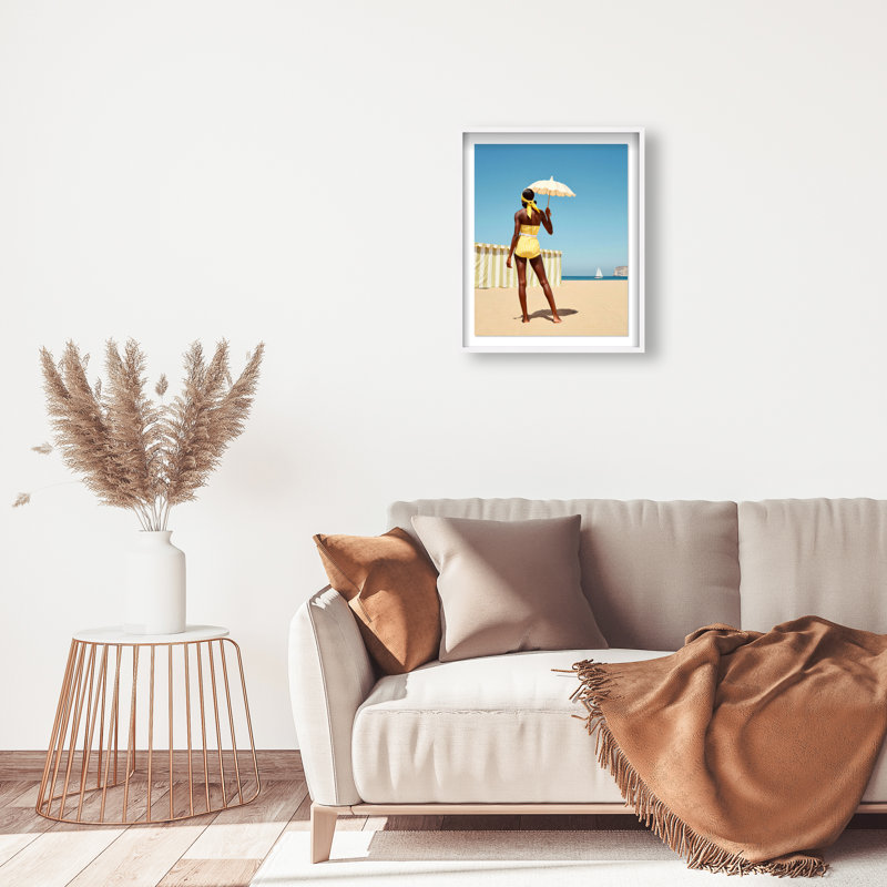 Cabana Muse III Shadowbox Fashion Print by Oliver Gal, Black Frame, 16 x 20, 17.5"H x 21.5"W, White Shadowbox