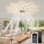 Ventilateur de plafond réversible à intensité variable de 44,9 po avec lumières DEL et télécommande Hanke