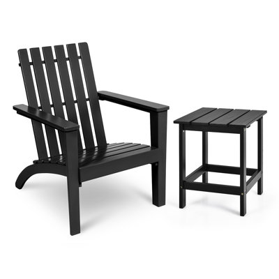 Tipping Acacia Outdoor Adirondack Chair With Table