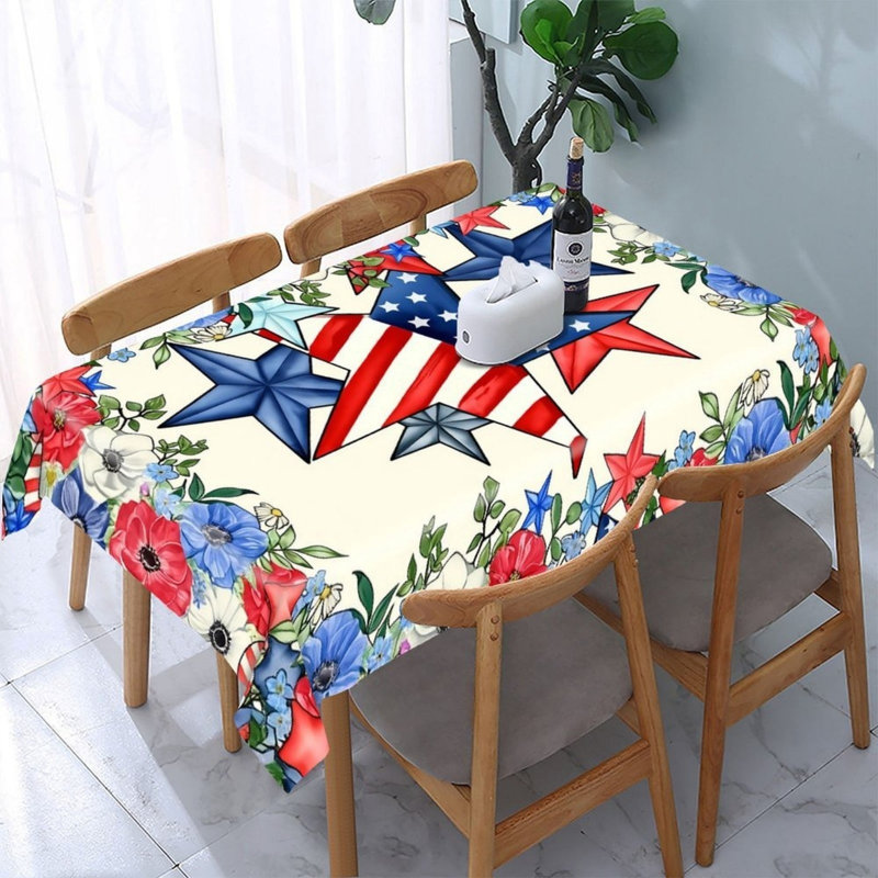 Nappe rectangulaire à motif floral étoile 4ème 4 juillet 4ème de juillet
