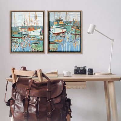 "Marina Ships Reflecti" par Melissa Wang, 2 pièces sur toile