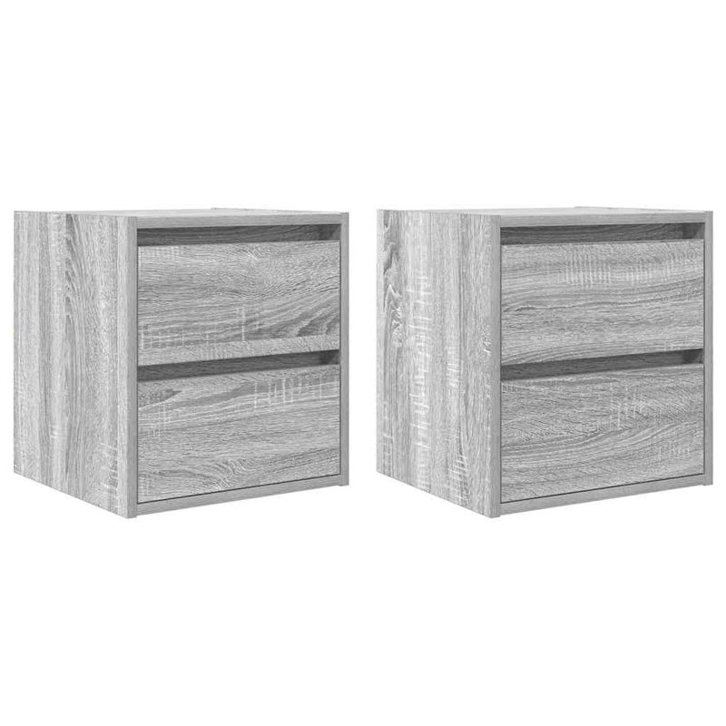 Wall-Mounted Bedside Cabinets 2 Pcs 38X34x40 Cm, Grey Sonoma, 2