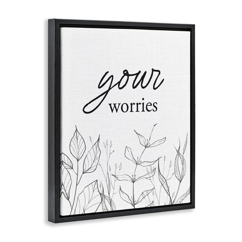 Cadre flottant Your Your Worries, H 31 po x l 25 po, Cadre flottant noir de jais