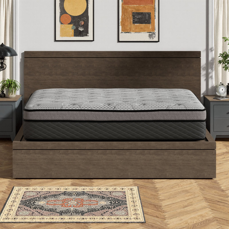Matelas simple hybride moyen ferme avec ressorts ensachés, mousse de gel froide et support de bord - Certifié CertiPUR-US (75 po x 38 po x 12 po)