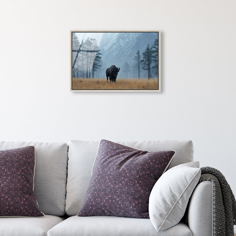 Mountain Bison II Print by Oliver Gal, 11" H x 16" W, Silver Floater Frame
