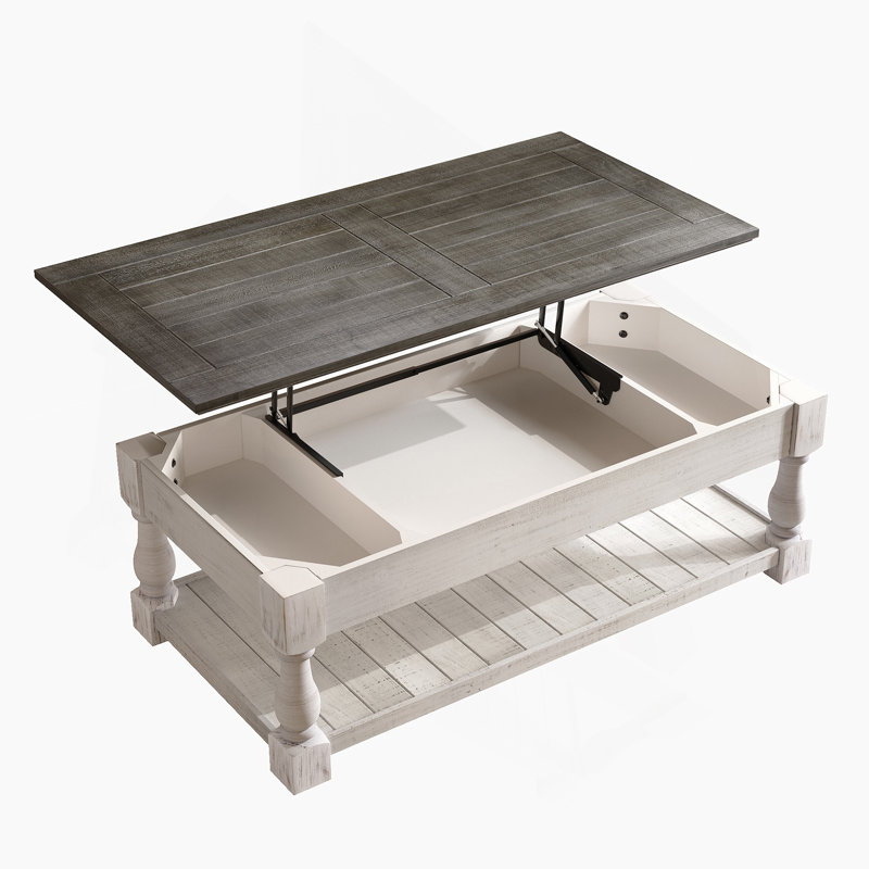 Table basse avec plateau fixe Farmhouse, Gris antique