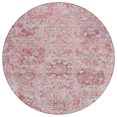 Geneva Pink Washable Indoor-Outdoor Rug - 