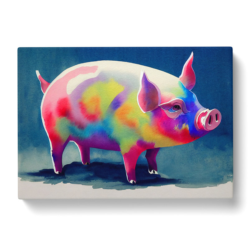 Watercolour Pig Vol.1 Abstract - Wrapped Canvas, 35cm H x 50cm W x 3cm D