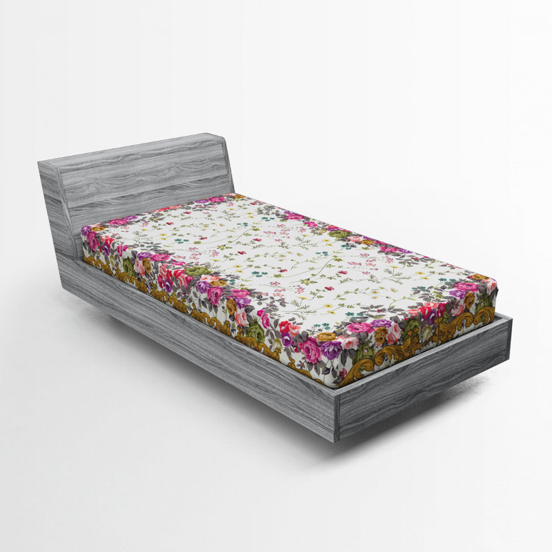 Microfiber Floral Fitted Sheet, Twin XL Fitted Sheet
