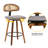 Modern Counter Stools, Swivel Counter Height Bar Stools with Rattan Backrest, 26" Seat Height Linen, For Home or Bar-466970525-466970518