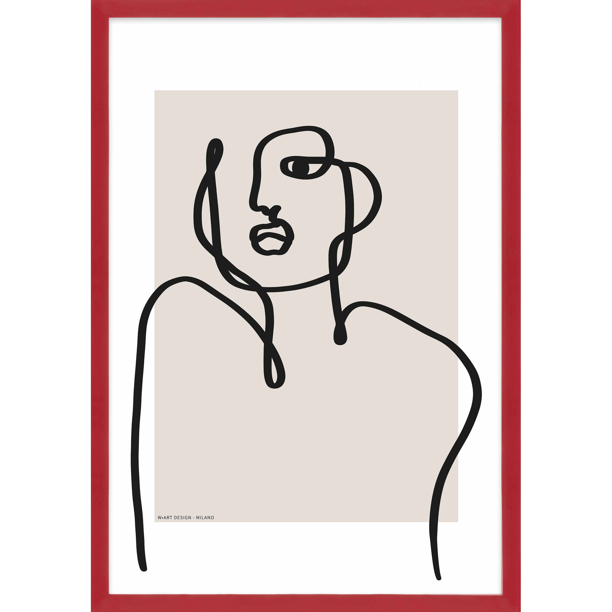 Figure And Form 1 by Romina Gadler, Red Framed Paper, 38" H x 26.5" W x 1.25" D