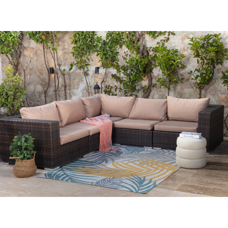 Outdoor Modern Boho Light Grey Rug, Rectangle 200 x 275cm