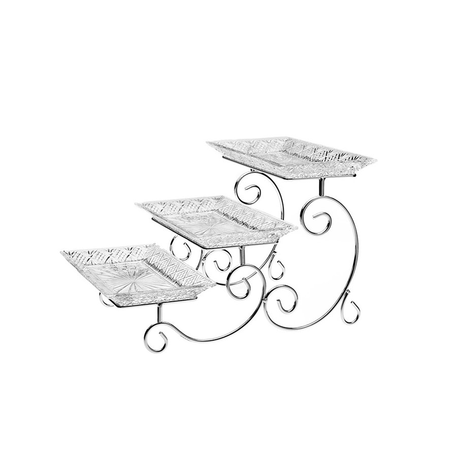 Dublin Crystal 3 Tiered Stepped Serving Stand