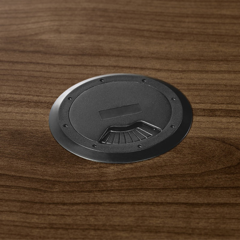 Walnut Laminate Desk Shell with Drawer and Filing Cabinet